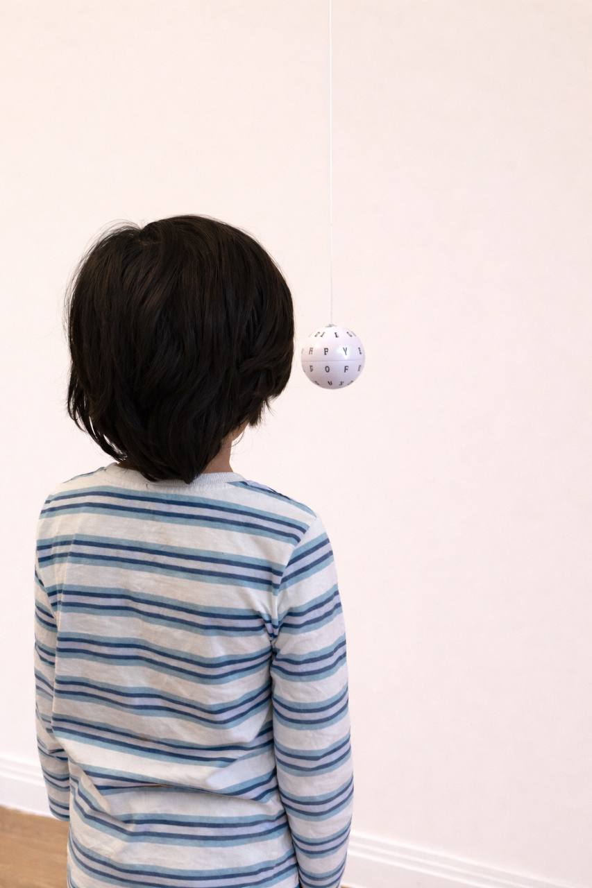 Child during vision therapy assessment